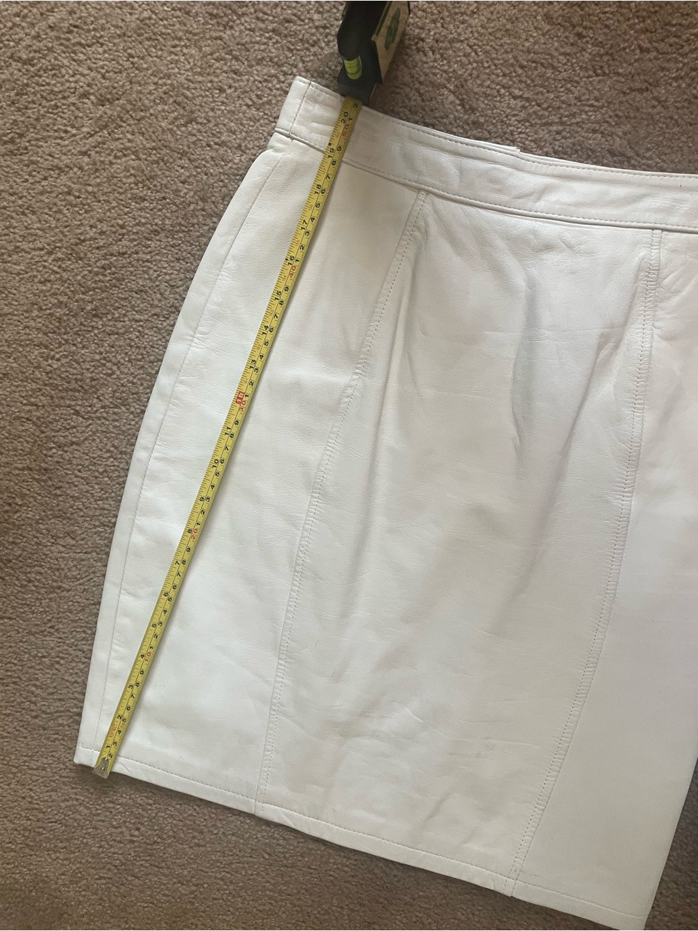 Women's Leather White Pencil Skirt - Sleek Tailored Fit